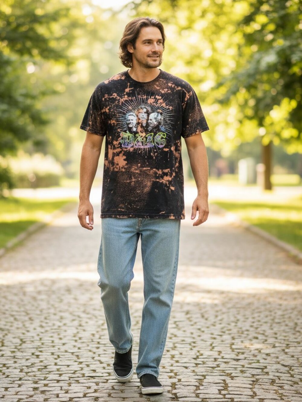 Fully Custom D21C The Door 2005 North America Tour T-shirt Delta Acid Wash Sz L